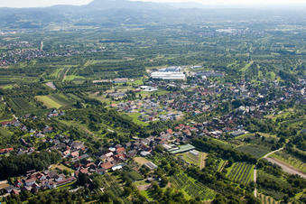 Vue aérienne de Du nord à le quartier Ulm in Renchen dans le département Bade-Wurtemberg, Allemagne