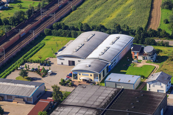Vue aérienne de IPLS et Print Equipment GmbH à le quartier Weier in Ottersweier dans le département Bade-Wurtemberg, Allemagne