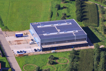 Vue aérienne de EKO dans la zone commerciale de Seebhühnstr à Ottersweier dans le département Bade-Wurtemberg, Allemagne