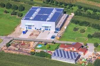 Vue aérienne de EKO dans la zone commerciale de Seebhühnstr à Ottersweier dans le département Bade-Wurtemberg, Allemagne