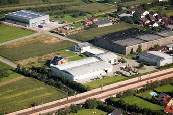 Vue aérienne de Print Equipment GmbH à le quartier Weier in Ottersweier dans le département Bade-Wurtemberg, Allemagne