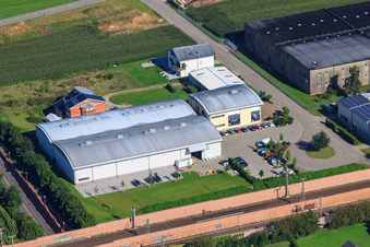 Vue aérienne de IPLS et Print Equipment GmbH à le quartier Weier in Ottersweier dans le département Bade-Wurtemberg, Allemagne