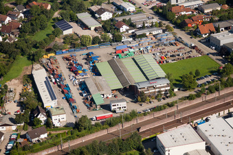 Vue aérienne de Muffenrohr GmbH à le quartier Hatzenweier in Ottersweier dans le département Bade-Wurtemberg, Allemagne