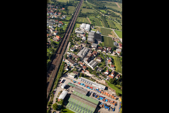 Image drone de Locaux de l'usine Muffenrohr GmbH à le quartier Hatzenweier in Ottersweier dans le département Bade-Wurtemberg, Allemagne