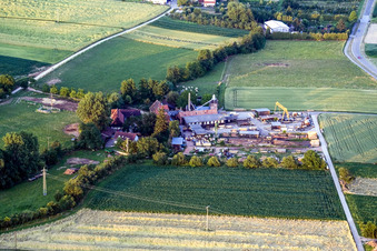 Vue aérienne de Moulin Schaidter, menuiserie ORTH à le quartier Schaidt in Wörth am Rhein dans le département Rhénanie-Palatinat, Allemagne