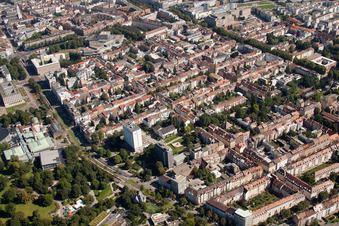Vue aérienne de Quartier Südstadt in Karlsruhe dans le département Bade-Wurtemberg, Allemagne
