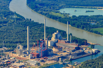 Nouveau bâtiment de l'ENBW à le quartier Daxlanden in Karlsruhe dans le département Bade-Wurtemberg, Allemagne hors des airs