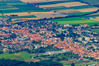 Vue oblique de Vue de la ville depuis le sud-est à Kandel dans le département Rhénanie-Palatinat, Allemagne
