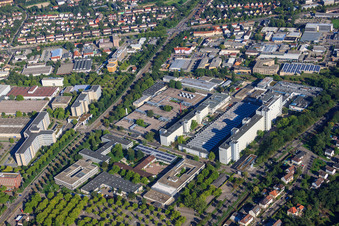 Vue aérienne de Siemens AG à le quartier Knielingen in Karlsruhe dans le département Bade-Wurtemberg, Allemagne