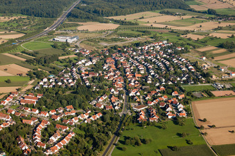 Vue aérienne de De l'ouest à le quartier Palmbach in Karlsruhe dans le département Bade-Wurtemberg, Allemagne