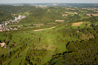 Vue aérienne de De l'est à le quartier Dietlingen in Keltern dans le département Bade-Wurtemberg, Allemagne
