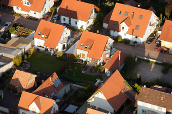 Photographie aérienne de Dans le nid de la cigogne à Erlenbach bei Kandel dans le département Rhénanie-Palatinat, Allemagne