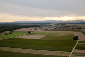 Vue aérienne de Chauves-souris entre Hatzenbühl après Hayna à le quartier Hayna in Herxheim bei Landau dans le département Rhénanie-Palatinat, Allemagne