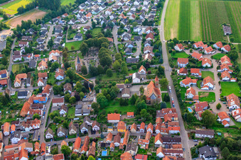 Photographie aérienne de Église catholique Saint-Michel à Insheim dans le département Rhénanie-Palatinat, Allemagne