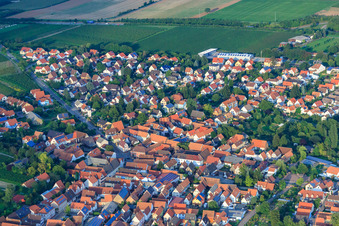 Vue aérienne de Rue Offenbacher à Insheim dans le département Rhénanie-Palatinat, Allemagne