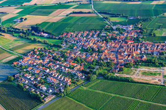 Vue aérienne de Vue du village depuis le nord-ouest à Impflingen dans le département Rhénanie-Palatinat, Allemagne