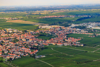 Vue aérienne de Vue de la ville depuis le sud-ouest à Edenkoben dans le département Rhénanie-Palatinat, Allemagne