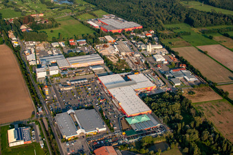 Vue aérienne de Centre de construction Hornbach à Bornheim dans le département Rhénanie-Palatinat, Allemagne