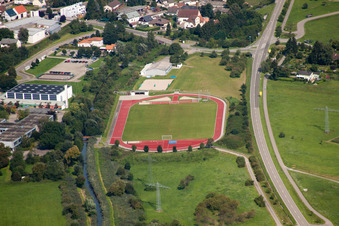 Vue aérienne de Association de gymnastique et de sport Blankenloch eV à le quartier Blankenloch in Stutensee dans le département Bade-Wurtemberg, Allemagne