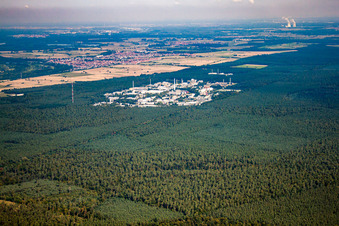 Vue aérienne de KIK, Centre de recherche à le quartier Leopoldshafen in Eggenstein-Leopoldshafen dans le département Bade-Wurtemberg, Allemagne