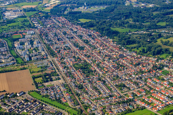 Photographie aérienne de Vue de la ville depuis le nord-est à le quartier Neureut in Karlsruhe dans le département Bade-Wurtemberg, Allemagne