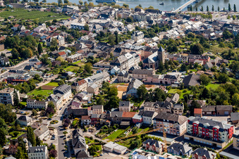 Vue aérienne de Bords de la Moselle à Grevenmacher à Remich dans le département Remich, Luxembourg
