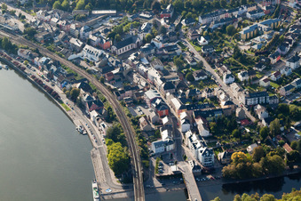 Vue aérienne de Wasserbillig dans le département Grevenmacher, Luxembourg