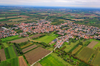 Vue aérienne de Vue du village depuis le nord-ouest à Meckenheim dans le département Rhénanie-Palatinat, Allemagne