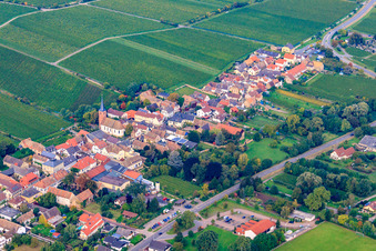 Vue aérienne de Sainte Marguerite à Forst an der Weinstraße dans le département Rhénanie-Palatinat, Allemagne