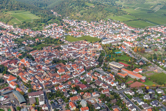Photographie aérienne de Vue des rues et des maisons dans les quartiers résidentiels à Wachenheim an der Weinstraße dans le département Rhénanie-Palatinat, Allemagne