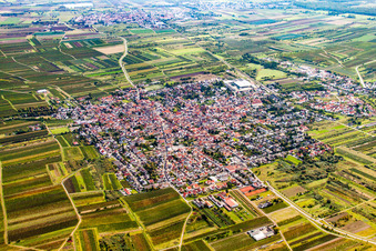 Vue oblique de Weisenheim am Sand dans le département Rhénanie-Palatinat, Allemagne