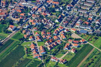 Vue aérienne de Anneau de Trifels à Ellerstadt dans le département Rhénanie-Palatinat, Allemagne
