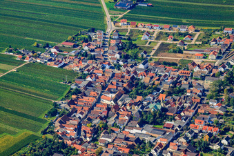 Photographie aérienne de Vue du village depuis le nord-est à Ellerstadt dans le département Rhénanie-Palatinat, Allemagne