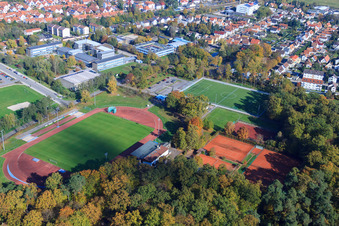 Vue oblique de Stade Bienwald à Kandel dans le département Rhénanie-Palatinat, Allemagne