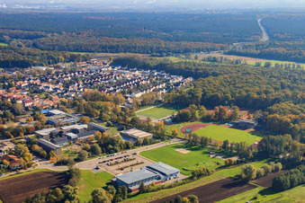 Stade Bienwald à Kandel dans le département Rhénanie-Palatinat, Allemagne vue du ciel