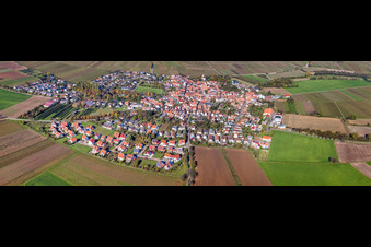 Vue oblique de Vue du village depuis le sud-est à le quartier Mörzheim in Landau in der Pfalz dans le département Rhénanie-Palatinat, Allemagne