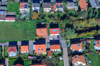 Dans le champ de pois à le quartier Mörzheim in Landau in der Pfalz dans le département Rhénanie-Palatinat, Allemagne vue du ciel