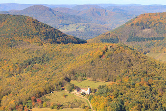 Slevogthof à Leinsweiler dans le département Rhénanie-Palatinat, Allemagne vue du ciel