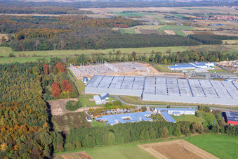 Zone industrielle de Horst, 2e phase de construction Gazely Logistics STS Group à le quartier Minderslachen in Kandel dans le département Rhénanie-Palatinat, Allemagne hors des airs