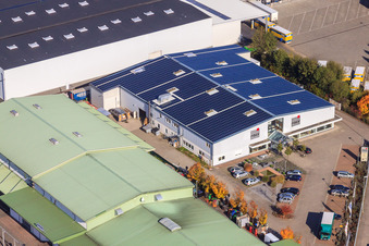 Vue aérienne de Zone industrielle de Horst, Frey Kitchen Center Design d'intérieur à le quartier Minderslachen in Kandel dans le département Rhénanie-Palatinat, Allemagne