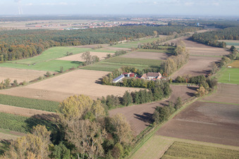 Vue oblique de Leistenmühle à Erlenbach bei Kandel dans le département Rhénanie-Palatinat, Allemagne