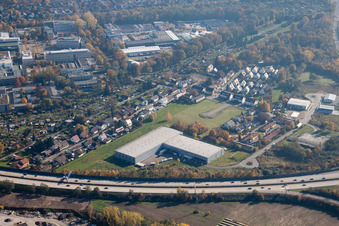 Vue aérienne de Rue Wachhaus à le quartier Durlach in Karlsruhe dans le département Bade-Wurtemberg, Allemagne