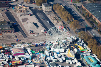 Vue aérienne de Station de mesure à le quartier Oststadt in Karlsruhe dans le département Bade-Wurtemberg, Allemagne