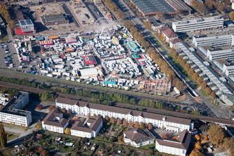 Photographie aérienne de Station de mesure à le quartier Oststadt in Karlsruhe dans le département Bade-Wurtemberg, Allemagne