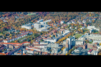 Vue aérienne de Parc technologique de la Haid-und-Neu-Strasse à le quartier Oststadt in Karlsruhe dans le département Bade-Wurtemberg, Allemagne