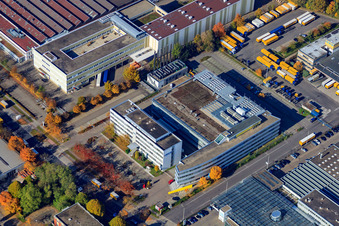 Vue aérienne de Atruvia AG et Ratiodata AG à le quartier Durlach in Karlsruhe dans le département Bade-Wurtemberg, Allemagne