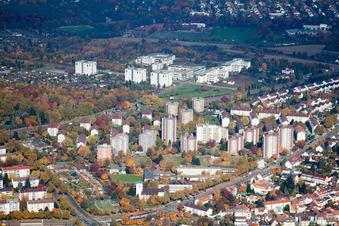 Vue aérienne de Quartier Durlach in Karlsruhe dans le département Bade-Wurtemberg, Allemagne