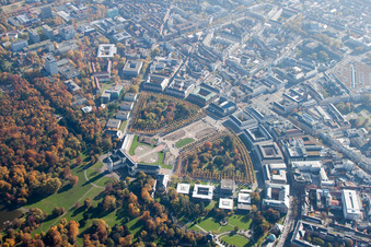Vue oblique de Verrouillage à le quartier Innenstadt-West in Karlsruhe dans le département Bade-Wurtemberg, Allemagne
