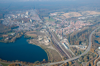 Photographie aérienne de De l'est à Wörth am Rhein dans le département Rhénanie-Palatinat, Allemagne