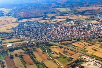 Photographie aérienne de Vue de la ville depuis l'est à Hagenbach dans le département Rhénanie-Palatinat, Allemagne